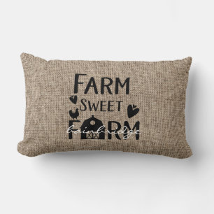 Rustic Farm Sweet Farm Personalized Lumbar Pillow