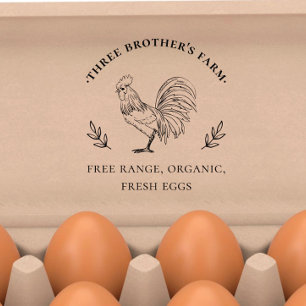 Rustic Farm Vintage Egg Carton Rubber Stamp