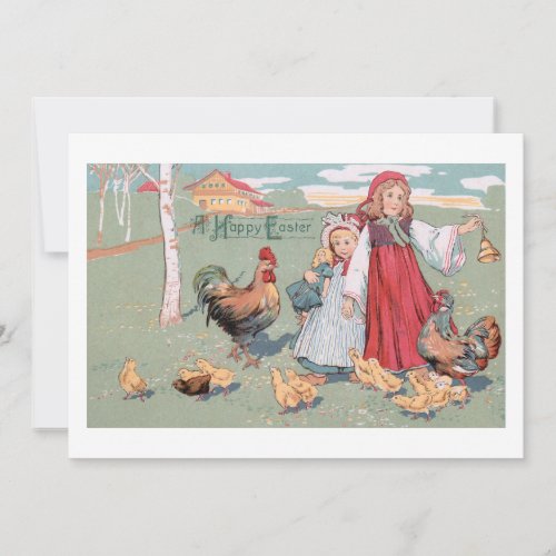 Rustic Farm Vintage Happy Easter  Holiday Card