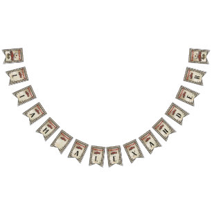 Rustic Farm Vintage Red Truck Boy Nursery Name Bunting Flags