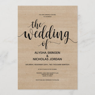 Rustic Farm Wedding Invitation Card
