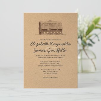 Rustic Farm Wedding Invitations | Zazzle