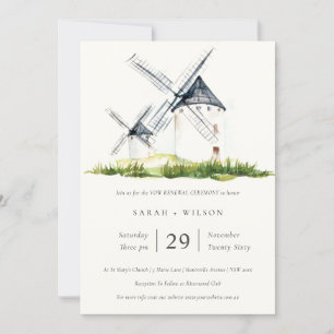 Rustic Farm Windmill Theme Vow Renewal Invite