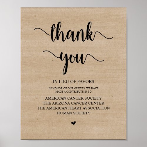 Rustic Farm Wood Wedding Donation Contribution Poster