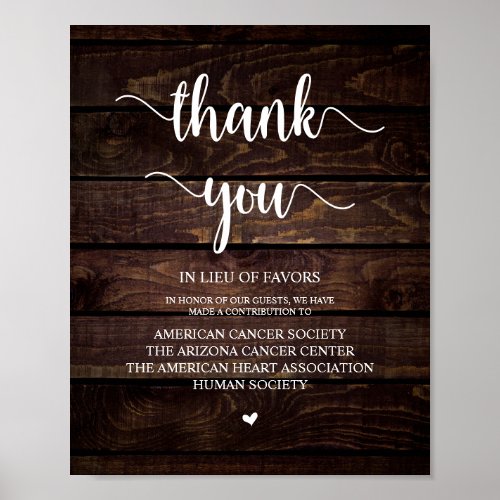 Rustic Farm Wood Wedding Donation Contribution Poster
