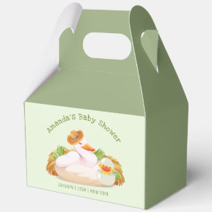 Rustic Farmer Duckling Hatching Soon Baby Shower Favor Boxes