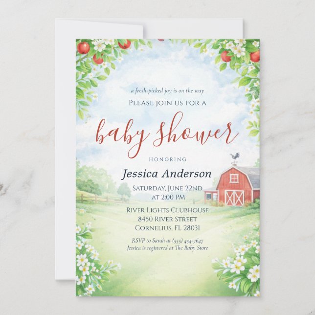 Rustic Farmer’s Market Fresh Gingham Baby Shower  Invitation (Front)