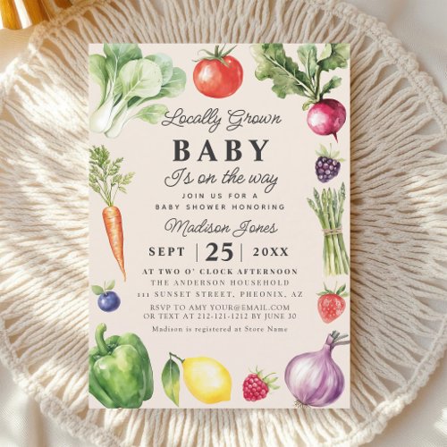 Rustic Farmers Market Baby Shower Invitation