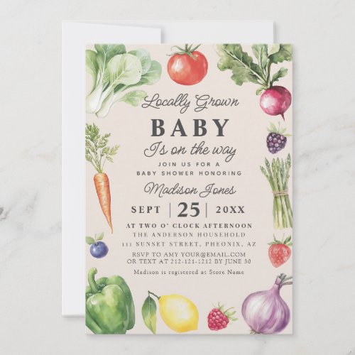Rustic Farmers Market Baby Shower Invitation