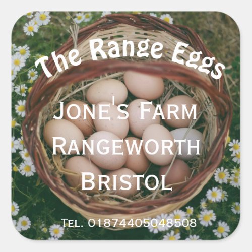 Rustic farmers market custom egg box Label 