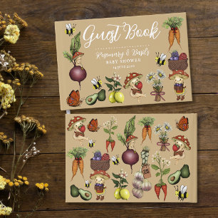 Rustic Farmers Market Little Sprout Baby Shower  Guest Book