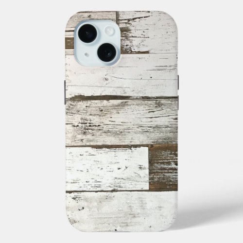 rustic farmhouse barn beige grey white wood grain iPhone 15 case