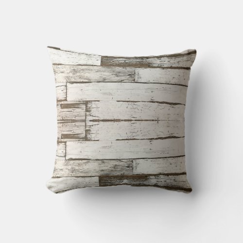 rustic farmhouse barn beige grey white wood grain throw pillow