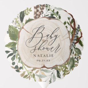 Rustic farmhouse barn botanical baby shower balloon