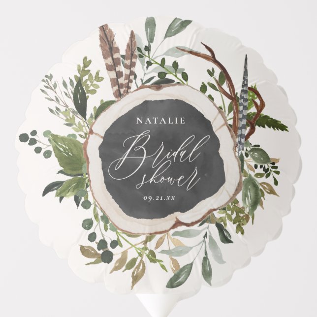 Rustic farmhouse barn botanical bridal shower balloon (Front)