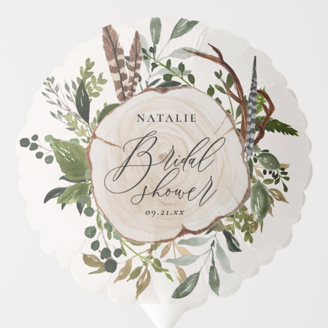 Rustic farmhouse barn botanical bridal shower balloon (Front)