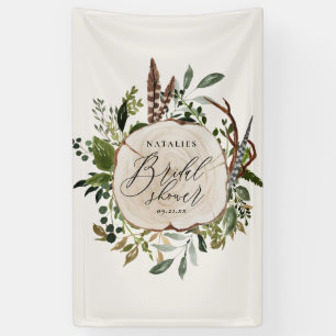 Rustic farmhouse barn botanical bridal shower banner