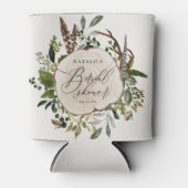 Rustic farmhouse barn botanical bridal shower  can cooler (Front)