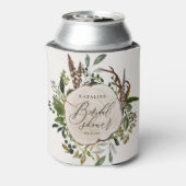 Rustic farmhouse barn botanical bridal shower  can cooler (Can Back)