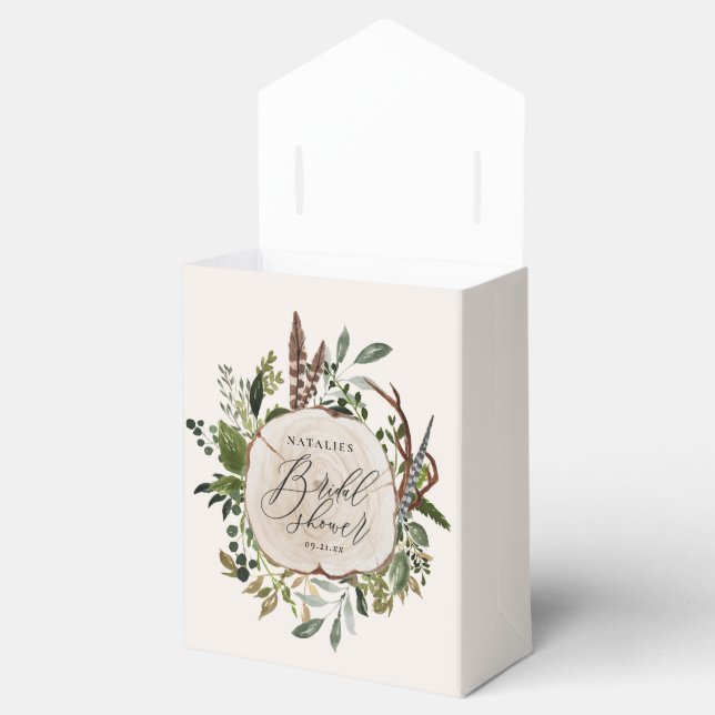 Rustic farmhouse barn botanical bridal shower favor boxes (Opened)
