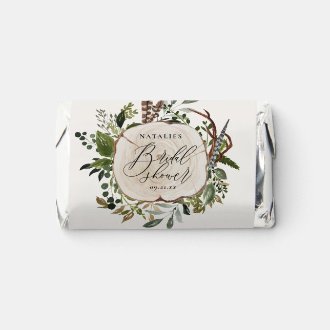 Rustic farmhouse barn botanical bridal shower  hershey's miniatures (Front)