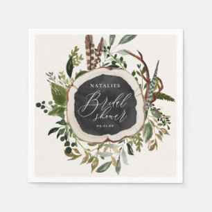 Rustic farmhouse barn botanical bridal shower napkins