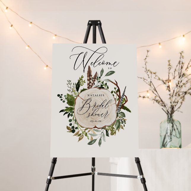 Rustic farmhouse barn botanical bridal shower sign (In Situ (Stand))