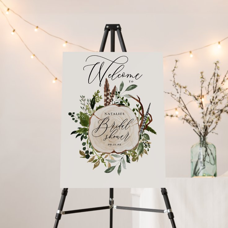 Rustic farmhouse barn botanical bridal shower sign Zazzle