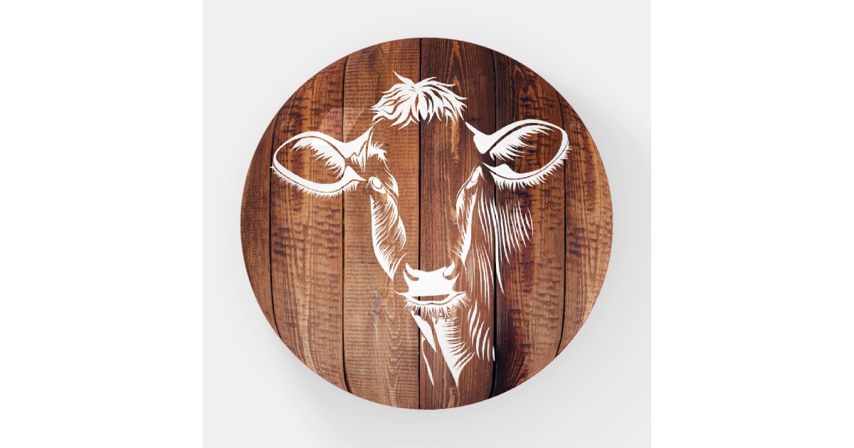 Paperweight Rustic Rustic Farmhouse Barn Wood & White Cow Paperweight | Zazzle