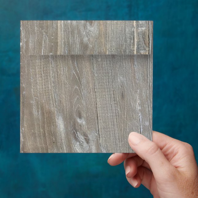 Rustic Farmhouse Barnwood Gray Wood Envelope (Hand)