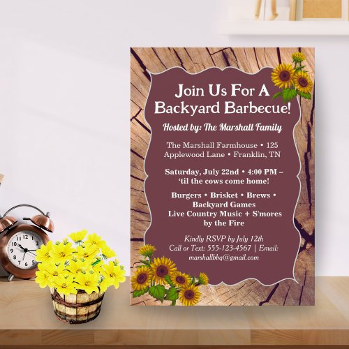 Rustic Farmhouse BBQ Cookout Invitation – 5x7