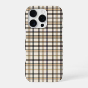 Rustic Farmhouse Beige and Brown Plaid Gift iPhone 16 Pro Case