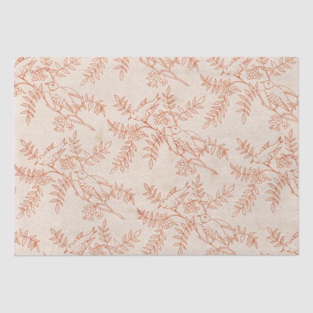 Rustic Farmhouse Bird Fauna Vintage Decoupage Tissue Paper (Front)