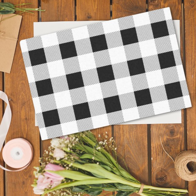 rustic farmhouse black white buffalo plaid party tissue paper (rustic farmhouse black white buffalo plaid party tissue paper)