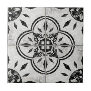 Trendy White And Black Marble Stone Pattern Floor Mat, Zazzle