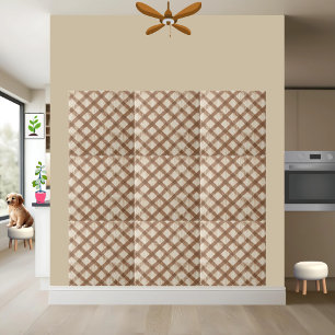 Rustic Farmhouse Brown and White Checkered Tile