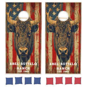 Rustic Farmhouse Buffalo Americana Cornhole Set