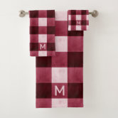 Red Black Lumberjack Buffalo Plaid Pattern Bath Towel Set, Zazzle