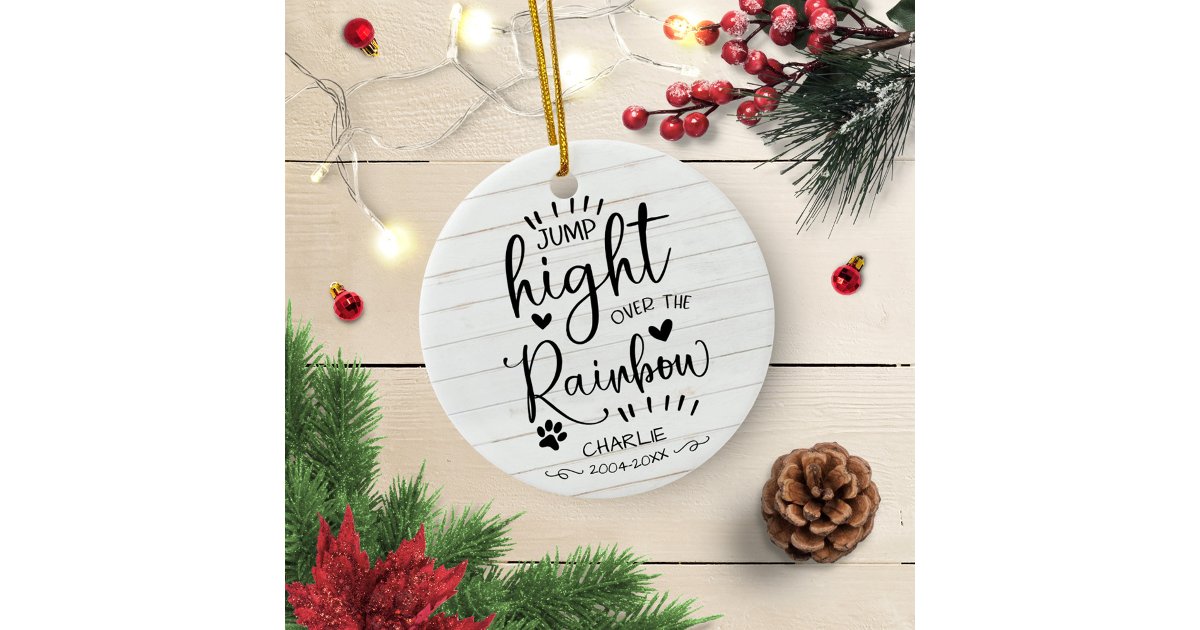 Rustic Farmhouse Cat Or Dog Pet Photo Memorial Ceramic Ornament | Zazzle