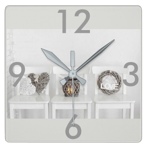 Rustic Farmhouse Chairs White Wall Clock