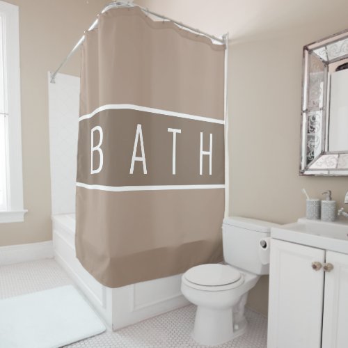 Rustic Farmhouse Chic Beige Brown White Shower Curtain