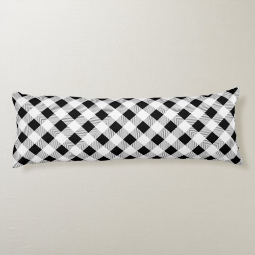 rustic farmhouse chic black and white plaid body pillow
