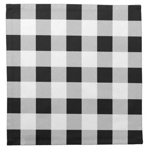 rustic farmhouse chic black and white plaid cloth napkin