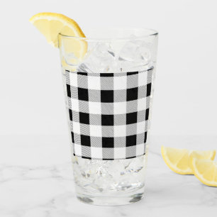 rustic farmhouse chic black and white plaid glass