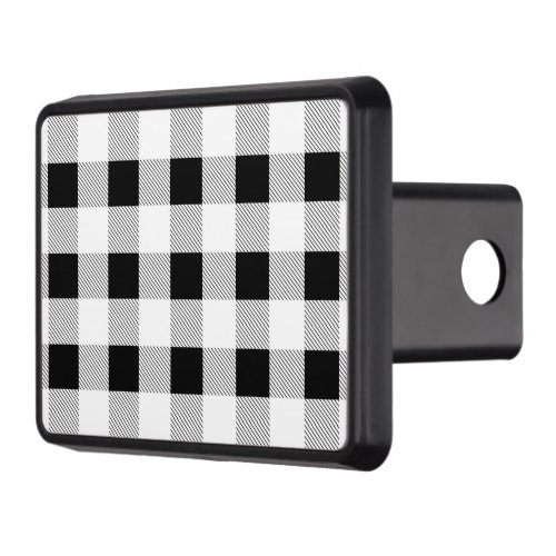 rustic farmhouse chic black and white plaid hitch cover