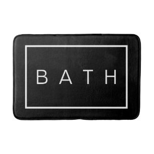 Rustic Farmhouse Chic Black White Bath Mat