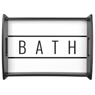 Rustic Farmhouse Chic White Black Bathroom Tray