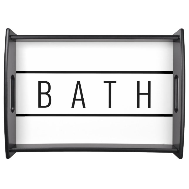 Rustic Farmhouse Chic White Black Bathroom Tray (Front)