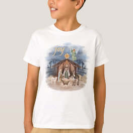 Rustic Farmhouse Christmas Joy Nativity T-Shirt