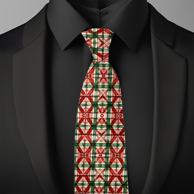Rustic Farmhouse Christmas Pattern  Neck Tie (Creator Uploaded)